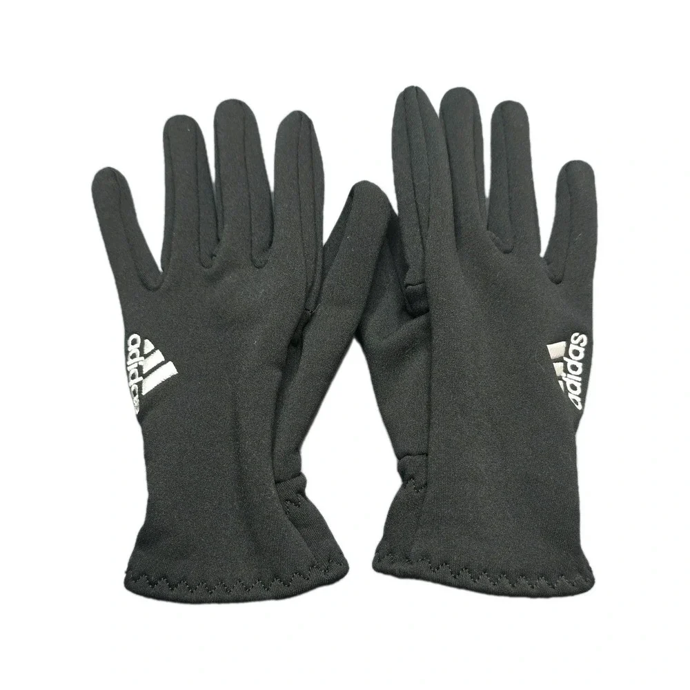 adidas Women's Black Wrist Gloves Logo Solid Medium AW0103